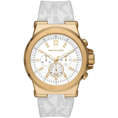 Michael Kors Dylan Chronograph White Dial White Silicone/Rubber Strap Men's Watch - MK8937