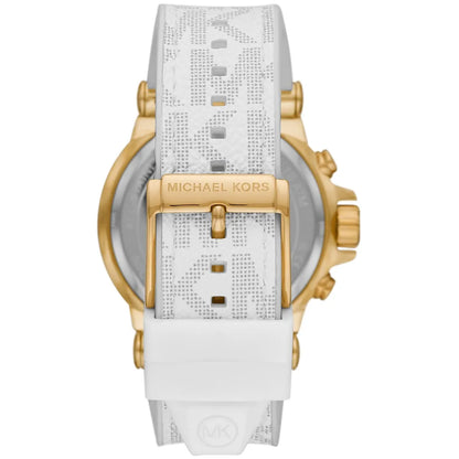Michael Kors Dylan Chronograph White Dial White Silicone/Rubber Strap Men's Watch - MK8937