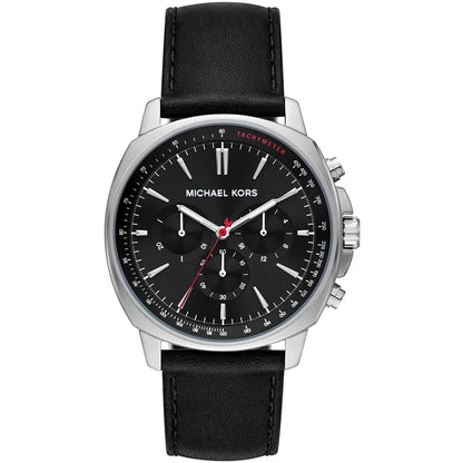 Michael Kors Sullivan Chronograph Black Genuine Leather Men's Watch - MK8997