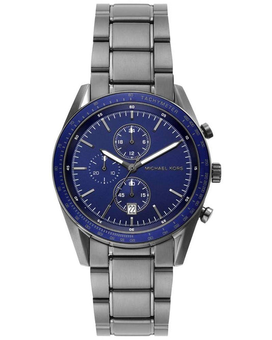 Michael Kors Warren Chronograph Navy Blue Dial Gunmetal Men's Watch - MK9111