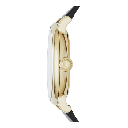 Marc By Marc Jacobs Baker Black Leather Gold Tone Watch MBM1399