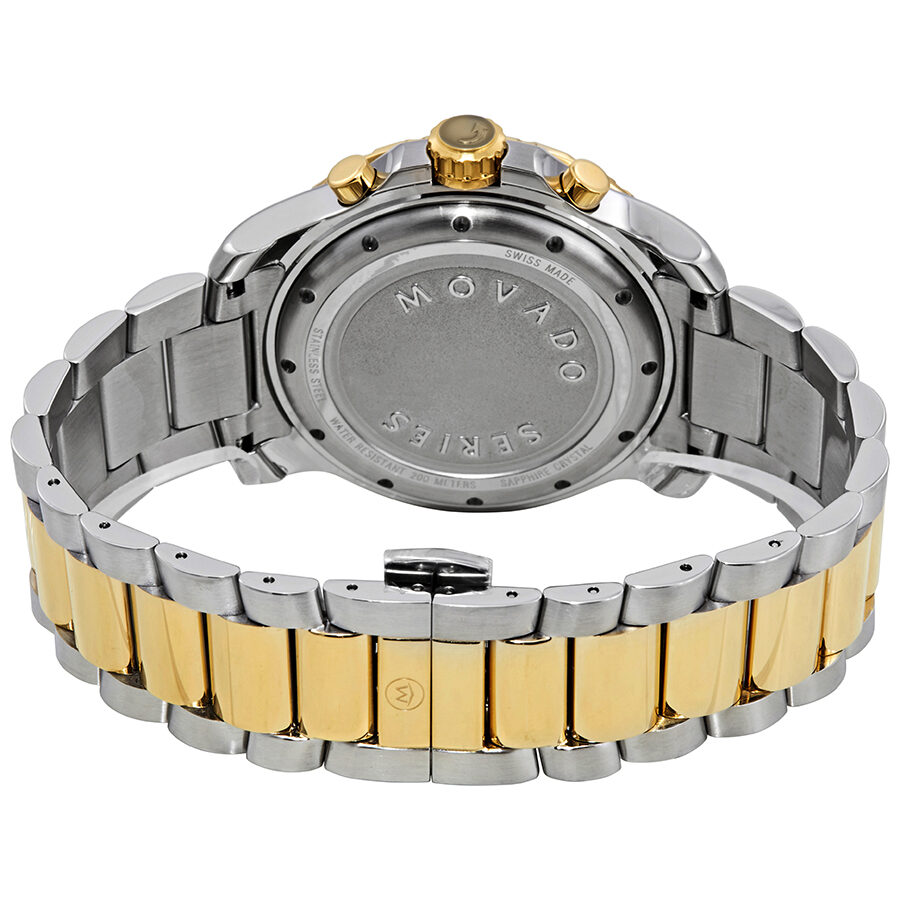 Movado 800 Chronograph Green Dial Two-tone Men's Watch 2600148