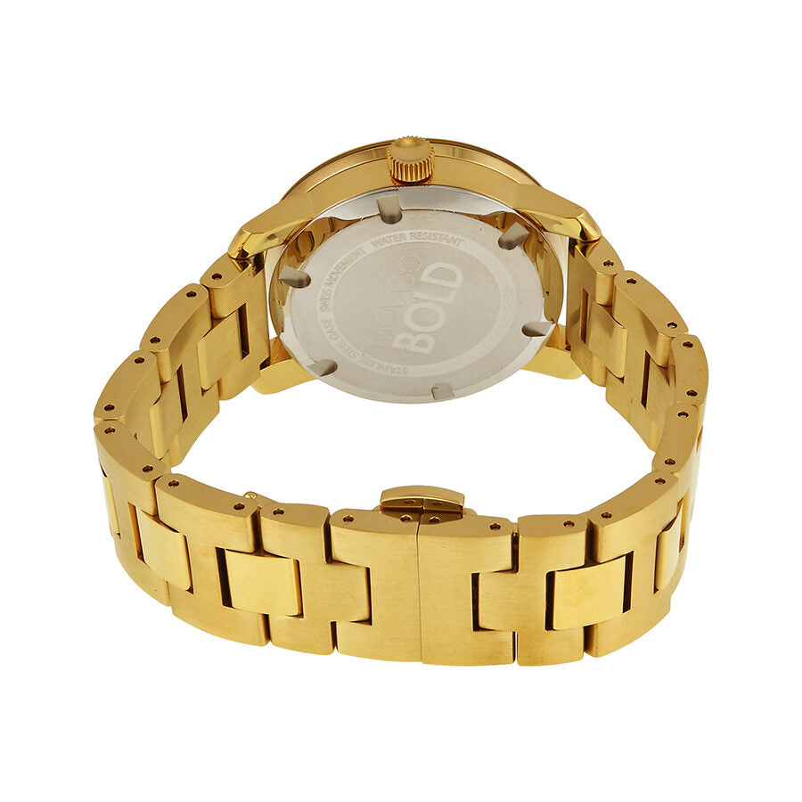Movado Bold Gold Dial Yellow Gold Ion-plated Ladies Watch - 3600104