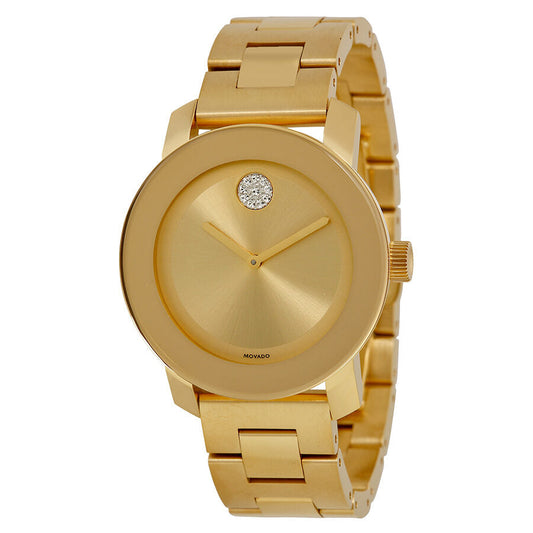 Movado Bold Gold Dial Yellow Gold Ion-plated Ladies Watch 3600104