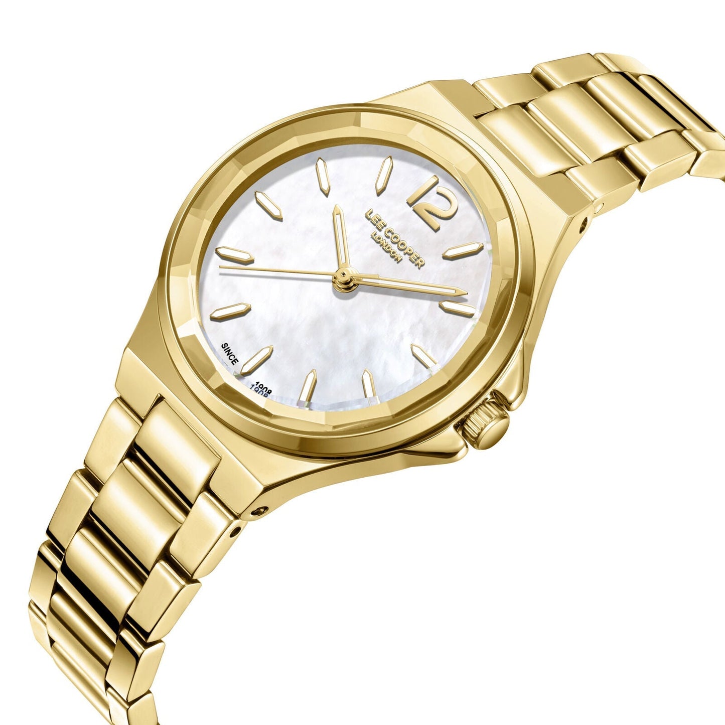 Lee Cooper Classic White MOP Dial Gold Watch - LC08286.120
