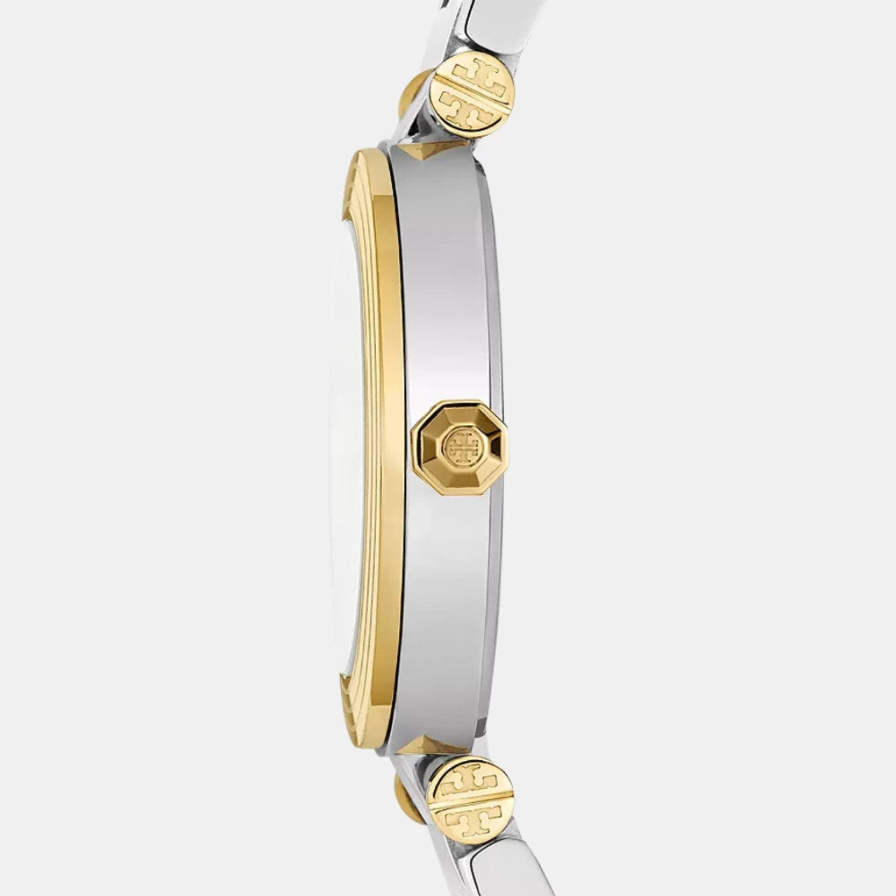 Tory Burch Classic T Watch Two Tone Yellow Gold Silver Women's Watch TBW9014