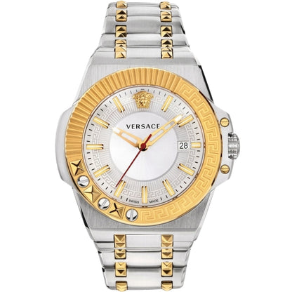 Versace Chain Reaction Quartz Silver Dial Men's Watch - VEDY00519