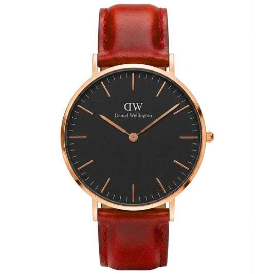 Daniel Wellington St. Mawes 28mm Black Dial Genuine Leather Women's Watch - DW00100221