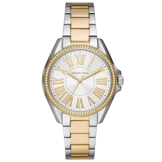 Michael Kors Kacie Three Hand Silver Dial Two Tone Steel Strap Watch for Women MK6931