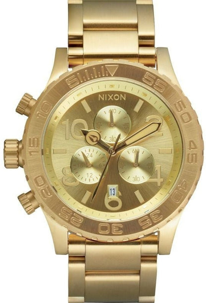 Nixon 42-20 Chrono Champagne Dial Gold Tone Men's Watch A037-502 (Defect)