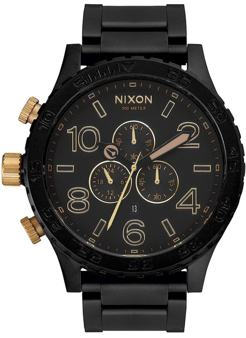 Nixon 51-30 Chronograph Matte Black & Gold Men's Watch A083-1041