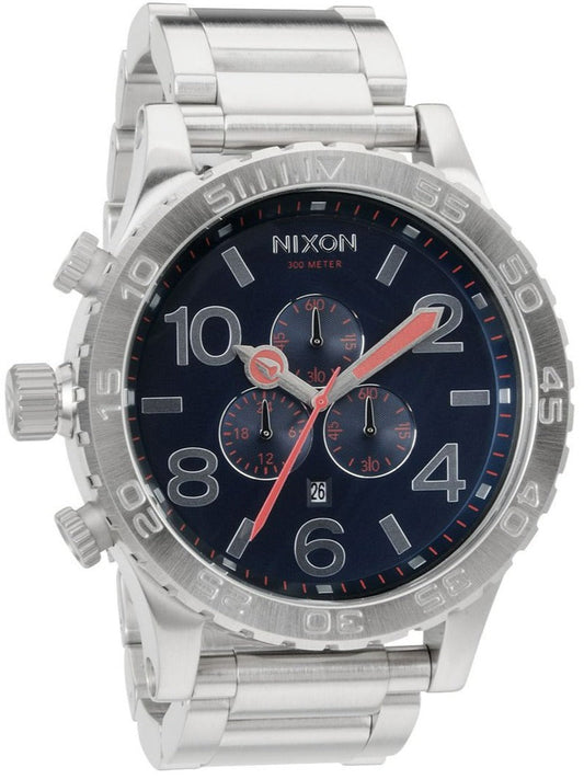 Nixon 51-30 Navy Blue Dial Silver Men's Watch A083-307