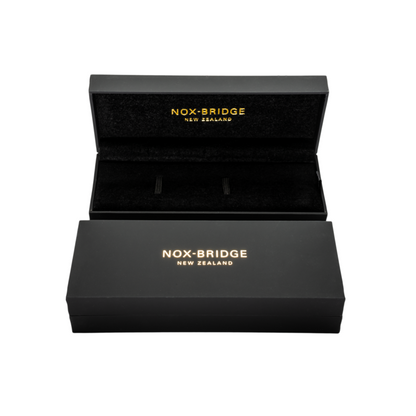 Noxbridge Classic Izar luxury watch presentation box with gold branding