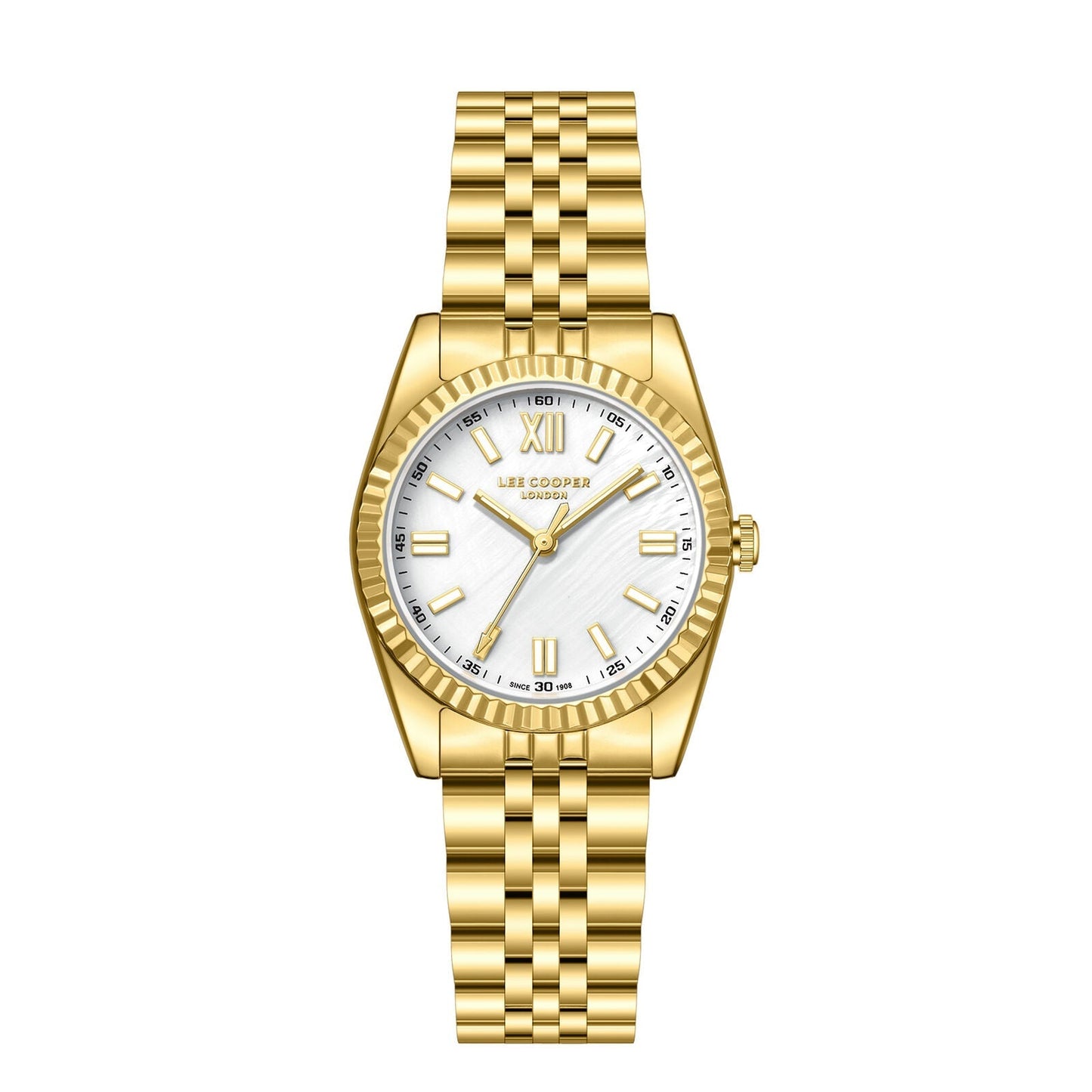 Lee Cooper Fashion White Dial Gold Watch - LC08303.120