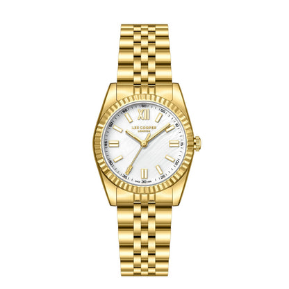 Lee Cooper Fashion White Dial Gold Watch - LC08303.120