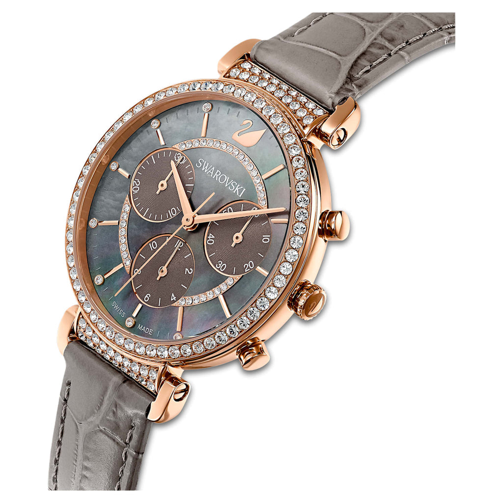 Swarovski Passage Chrono Chronograph Crystal Taupe Dial Rose Gold Tone Women's Watch 5580348