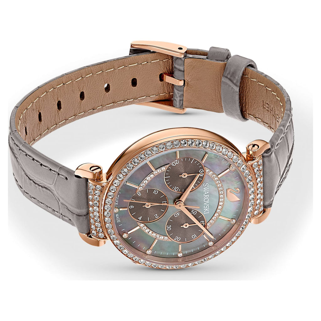 Swarovski Passage Chrono Chronograph Crystal Taupe Dial Rose Gold Tone Women's Watch 5580348