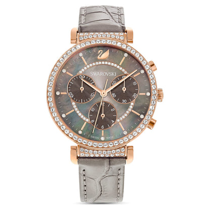 Swarovski Passage Chrono Chronograph Crystal Taupe Dial Rose Gold Tone Women's Watch 5580348