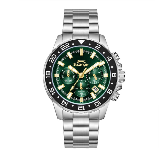 Slazenger Multifunction Green Dial Silver Watch - SL.09.2552.2.04