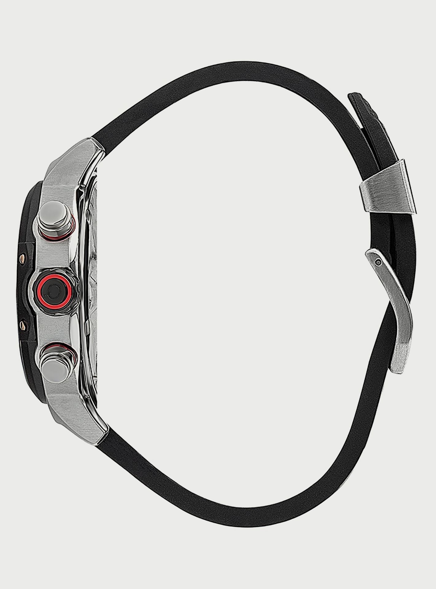 Quantum Black Chronograph Silicone Strap Men's Watch HNG956.351