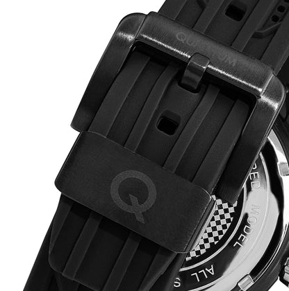 Quantum Men's Black Chronograph Silicone Strap Watch – HNG893.851