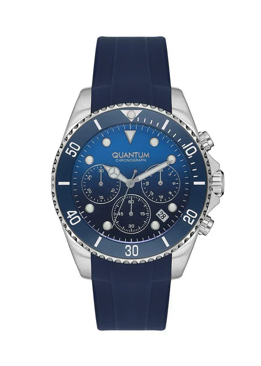 Quantum Chronograph Blue Dial Blue Strap Silver Watch PWG1099.399