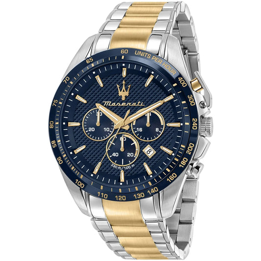 Maserati Traguardo Blue Dial Tow Tone Watch R8873612046