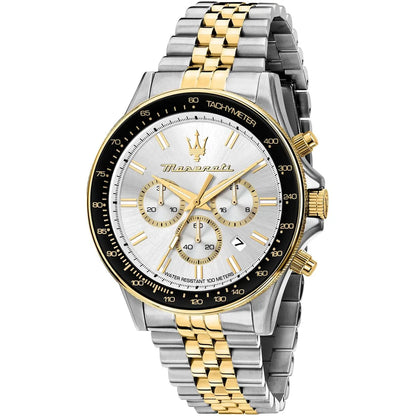 Maserati Men's Sfida Sport (44mm) White Dial / Two-Tone Stainless Steel R8873640024