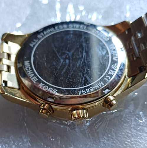 Michael Kors Lexington 44MM Chronograph Golden Watch MK8494 (Defect)