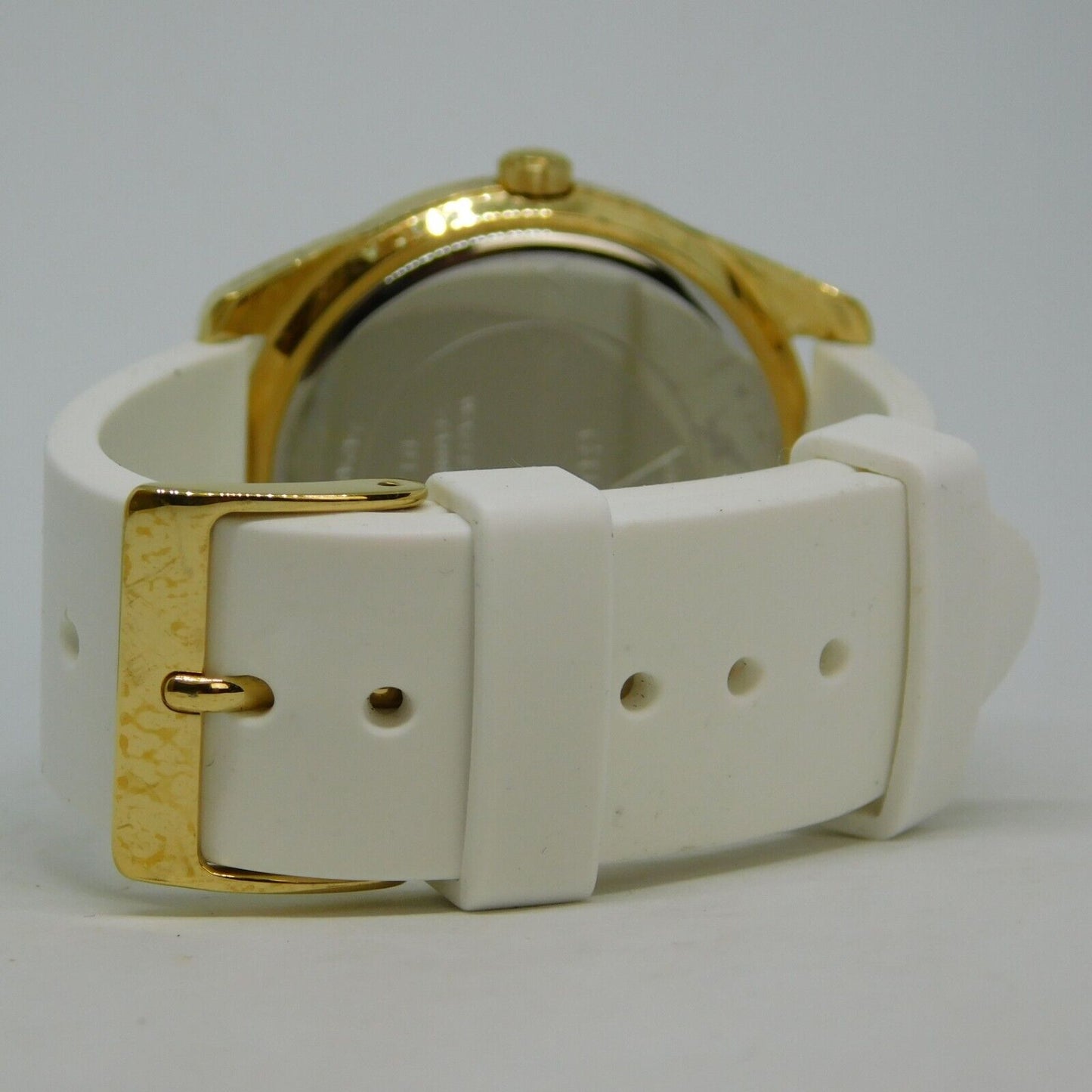 Guess Women's Gold Dial White Silicone Band Women's Watch W0911L7 - Big Daddy Watches #3