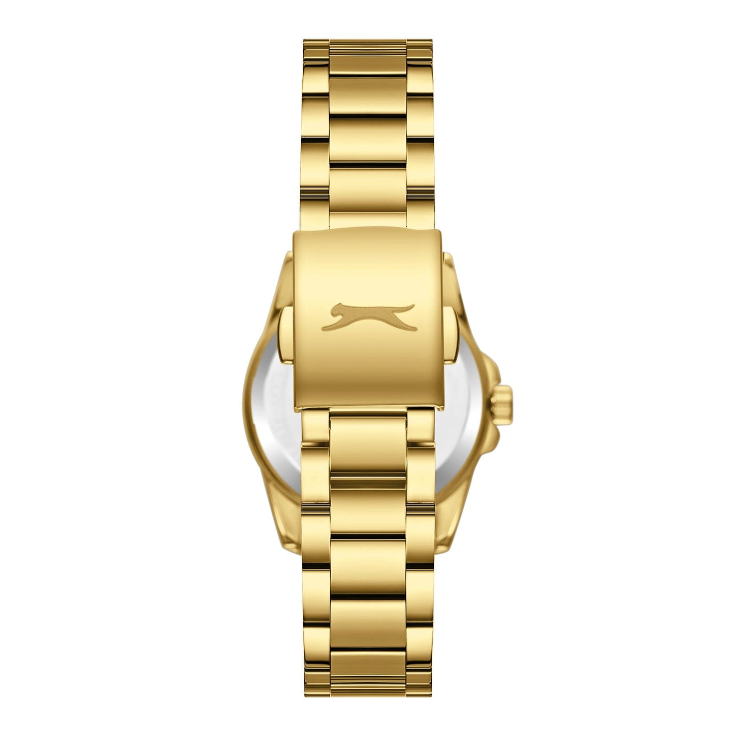 Slazenger Classic Crystals gold watch caseback with Slazenger logo