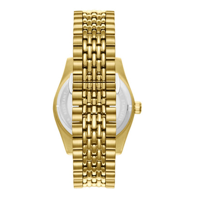 Slazenger Classic watch caseback view showing gold bracelet and white case back