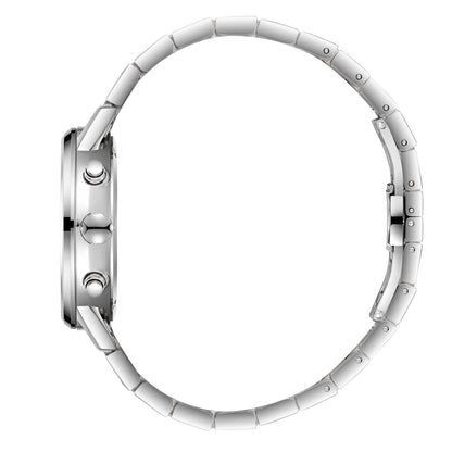 Slazenger Classic watch side view showing silver stainless steel bracelet and case profile
