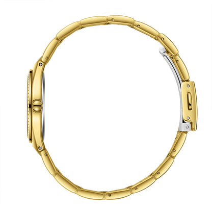 Slazenger Crystals gold watch strap detail showing link bracelet design