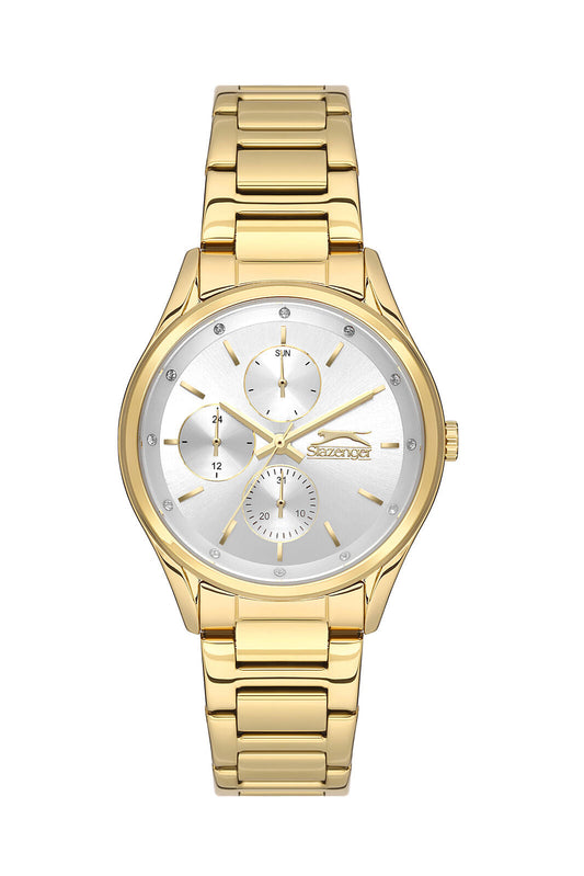 Slazenger Carolina Multifunction Silver Dial Gold Watch - Sl.09.2229.4.05