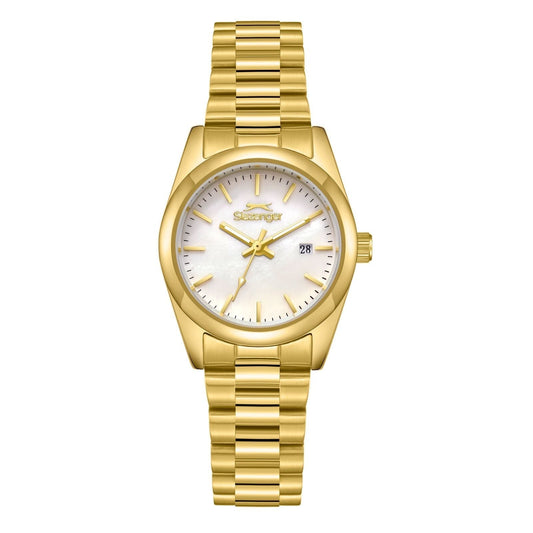 Slazenger Classic Date Window White Dial Gold Watch - SL.09.2473.3.02