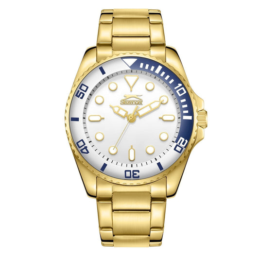 Slazenger Essential Three-hand White Dial Gold Watch - SL.09.2352.1.02