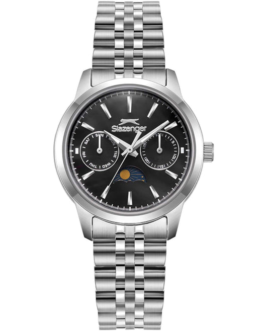 Slazenger Three-Hand Day/Night Black Dial Silver Watch - SL.09.2462.4.02