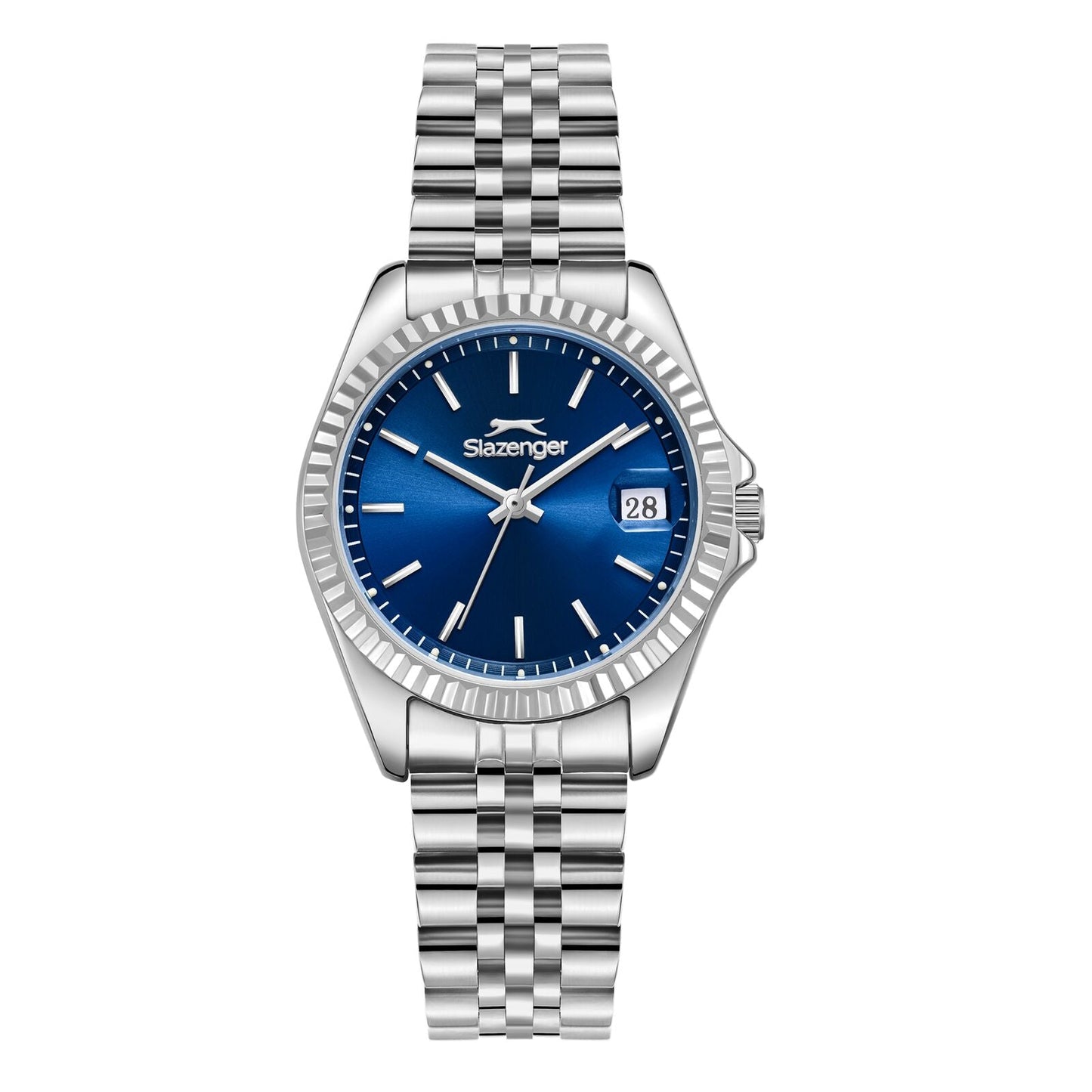 Slazenger Casual Date Window Navy Blue Silver Watch - SL.09.2472.3.01