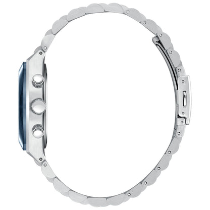 Side profile of Slazenger Classic Chronograph watch showing case thickness and bracelet detail