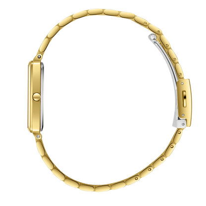 Slazenger gold watch side view displaying profile and strap links