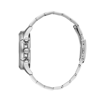 Side view of Slazenger Sporty watch showing silver case profile and chronograph pushers
