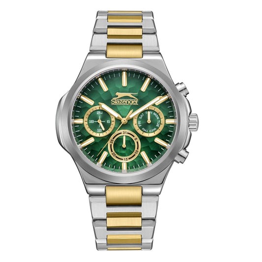 Slazenger Diver Multifunction Green Dial Two tone Watch - SL.09.2364.2.01
