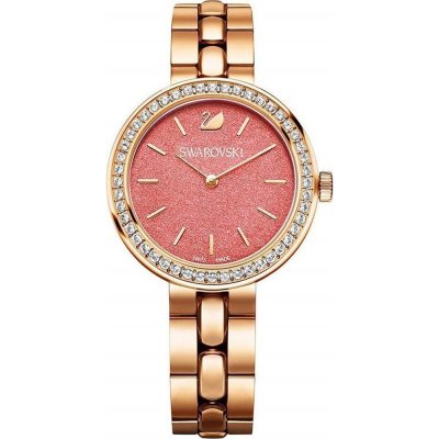 Swarovski City Crystal Coral Dial Rose Gold Steel Strap Women's Watch 5182250