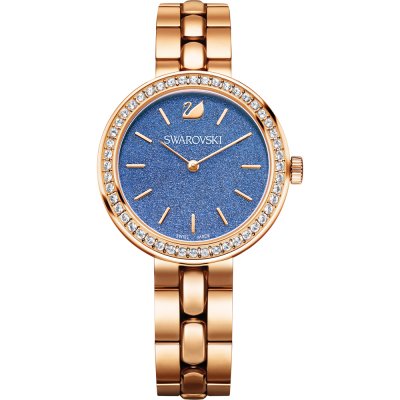 Swarovski City Crystal Pave Blue Dial Rose Gold Tone Women's Watch 5182277
