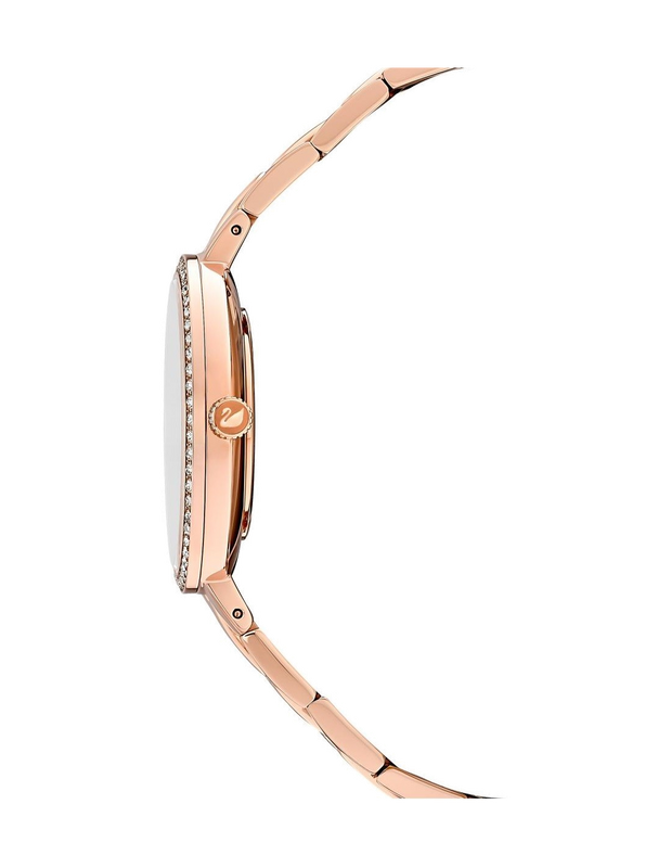 Swarovski Crystal Rose Sparkling Pave Black Dial Rose Gold Tone Women's Watch - 5517797