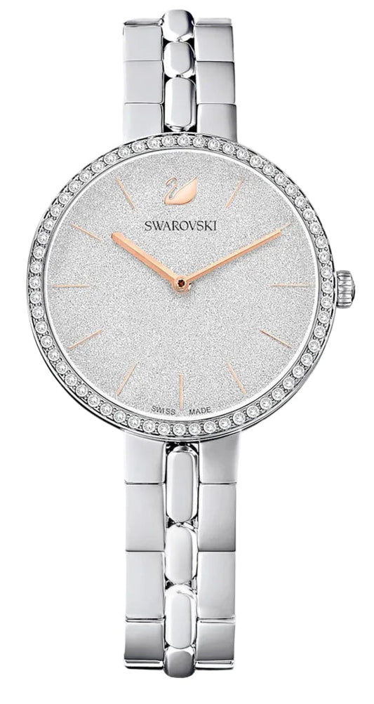 Swarovski Cosmopolitan Crystal Index Blue Dial Silver Steel Women's Watch 5517807