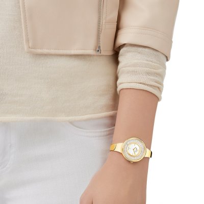 Swarovski Crystalline Pure 850 Crystals Gold Dial Gold Tone Women's Watch 5269253