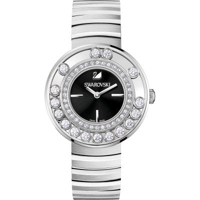 Swarovski Lovely Crystals Floating Zirconia Black Dial Silver Steel Women's Watch 1160305