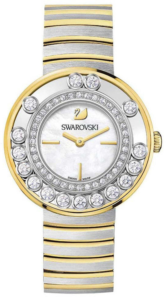 Swarovski Lovely Crystals Floating Zirconia White Dial Gold Tone Women's Watch 1187022
